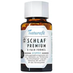 Melatonin Tabletten-Naturafit Schlaf Premium 8-fach Formel Kapseln, 60 St
