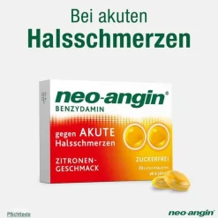 Neo Angin neo-angin Benzydamin gegen akute Hasschmerzen Zitrone, 20 St- Halsschmerztabletten