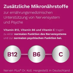 Dr. Koll Nerven Plus Gemmo Komplex Vitamin B12 B6, 50 ml- Vitamin C (Ascorbinsäure)|Vitamin B6 (Pyridoxin)