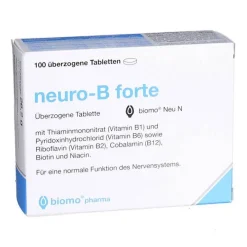 Neuro-B-forte Vitamin B Komplex-Neuro B forte biomo Neu überzogene Tabletten, 100 St