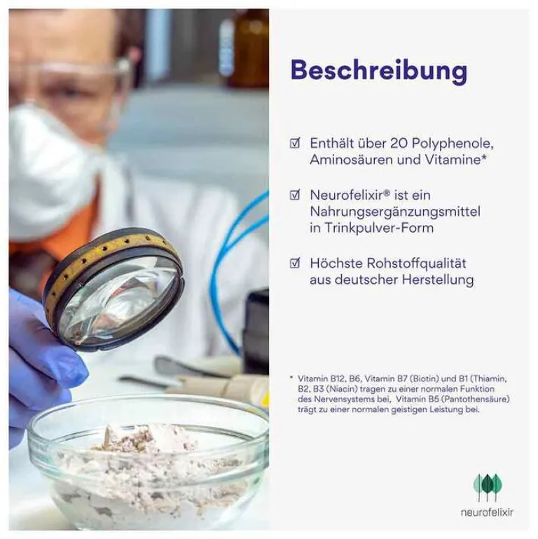 Natugena Neurofelixir für Nerven & Konzentration Tinkpulver, 113.8 g- Hirnleistung & Nerven