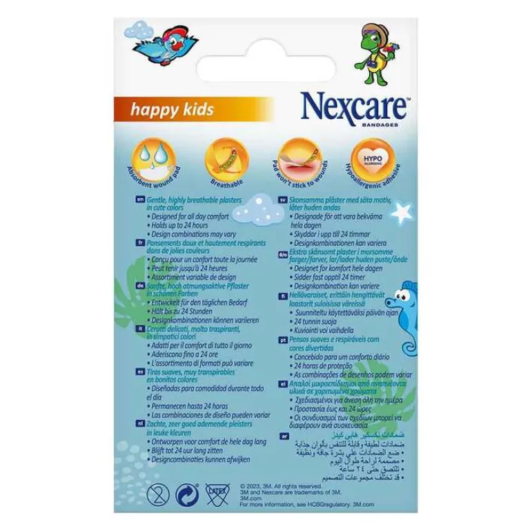 Nexcare Kinderpflaster-Happy Kids 19x72 mm Pflasterstrips, 20 St