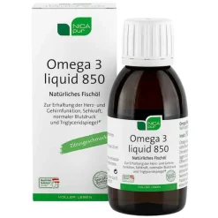 Nicapur Omega 3 liquid 850 Flüssigkeit zum Einnehmen, 150 ml- Omega 3 Kapseln