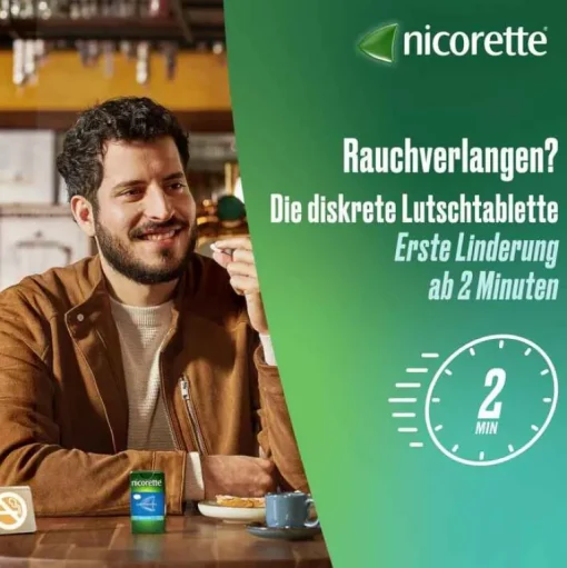 Nicorette freshmint 2 mg Lutschtabletten gepresst, 80 St- Nikotin Lutschtabletten
