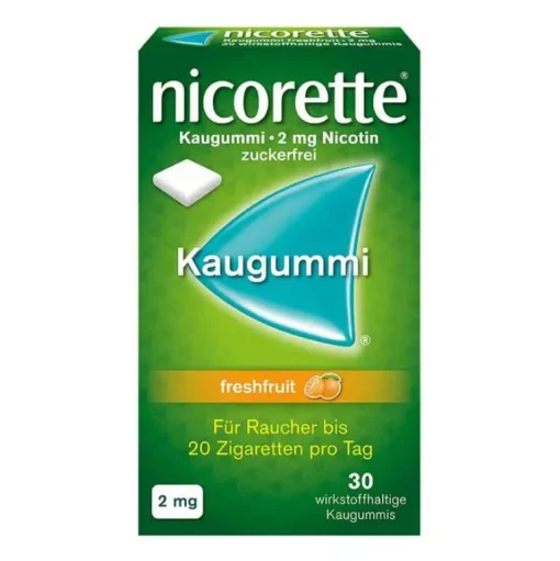 Nicorette Kaugummi freshfruit, 2 mg Nikotin, 30 St- Nikotinkaugummi