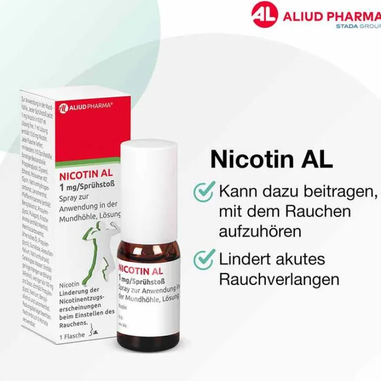 Aliud Pharma NICOTIN AL 1mg/Sprühstoß Spray, 2x2 St- Nikotinspray Und Inhaler