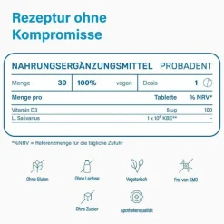 Nupure probadent lemon Mundflora Lutschtabletten, 30 St- Bakterienkulturen