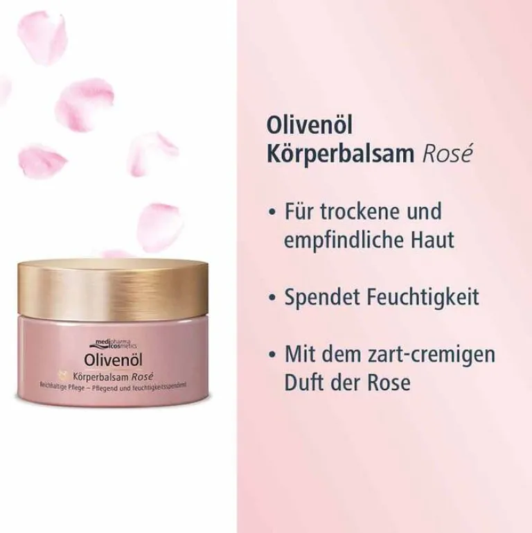 Medipharma Cosmetics Olivenöl Körperbalsam Rose, 250 ml- Cremes & Balsame