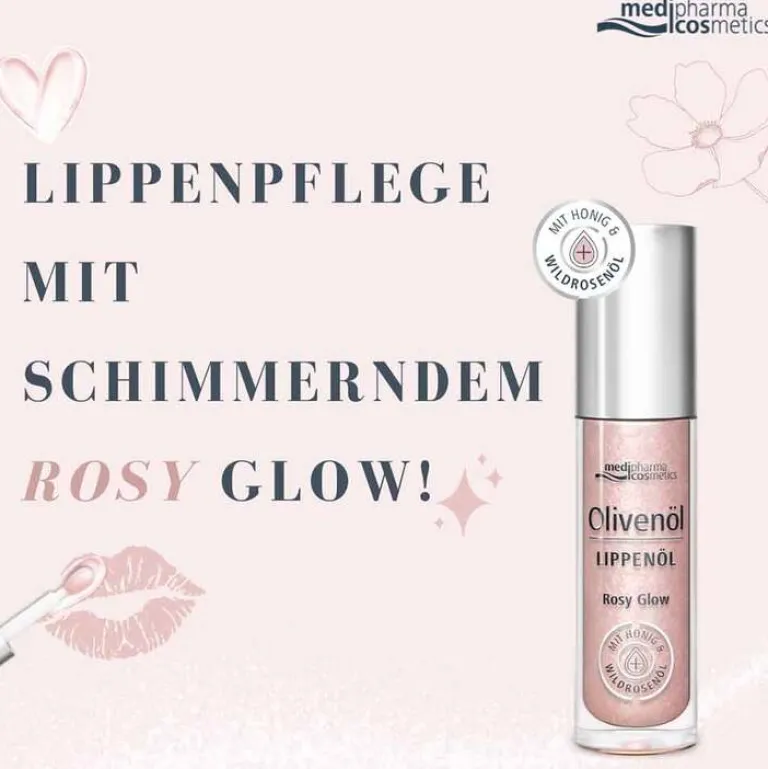 Medipharma Cosmetics Lippenpflege-Olivenöl Lippenöl rosy glow, 4 ml