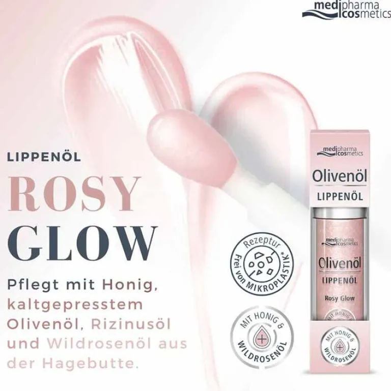 Medipharma Cosmetics Lippenpflege-Olivenöl Lippenöl rosy glow, 4 ml