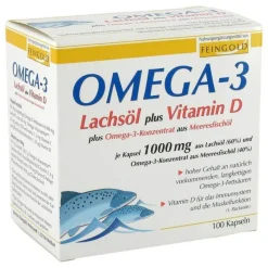 Omega 3 Lachsöl plus Vitamin D Kapseln, 100 St^Feingold Discount