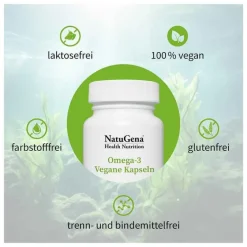 Omega-3 Vegan 1376mg 751 DHA 375 EPA Algenöl Kapseln , 90 St^Natugena Discount