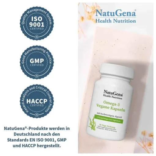 Omega-3 Vegan 1376mg 751 DHA 375 EPA Algenöl Kapseln , 90 St^Natugena Discount