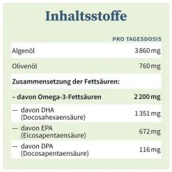Omega-3 Vegan 2200mg mit 1351 DHA 672 EPA Algenöl Öl, 100 ml^Natugena Hot