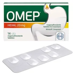 Omep Hexal 20 mg magensaftresistente Tabletten, 14 St- Sodbrennen Medikamente|Magentabletten