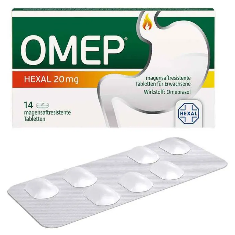 Omep Hexal 20 mg magensaftresistente Tabletten, 14 St- Sodbrennen Medikamente|Magentabletten