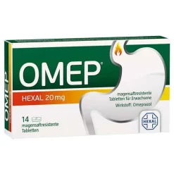 Omep Hexal 20 mg magensaftresistente Tabletten, 14 St- Sodbrennen Medikamente|Magentabletten