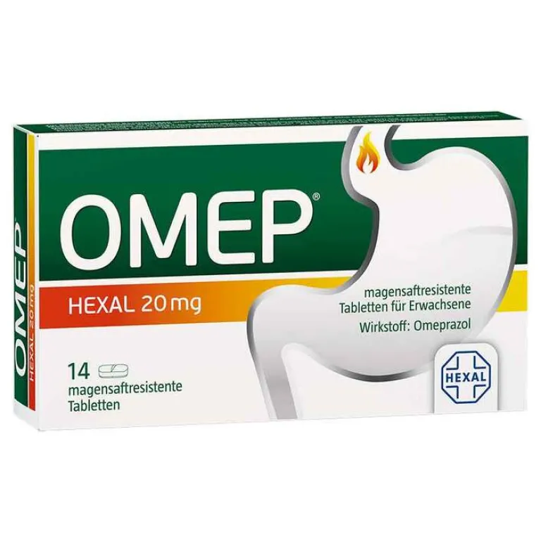 Omep Hexal 20 mg magensaftresistente Tabletten, 14 St- Sodbrennen Medikamente|Magentabletten