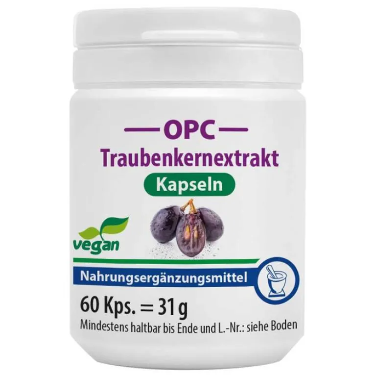 OPC Traubenkernextrakt + Vitamin C Kapseln, 60 St^Pharma Peter Best