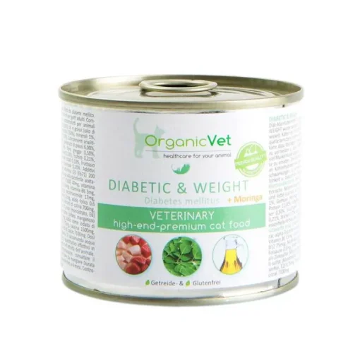 OrganicVet Futter & Snacks|Diabetesmittel Für Katzen-Katze Nassnahrung diabetic & weight, 200 g