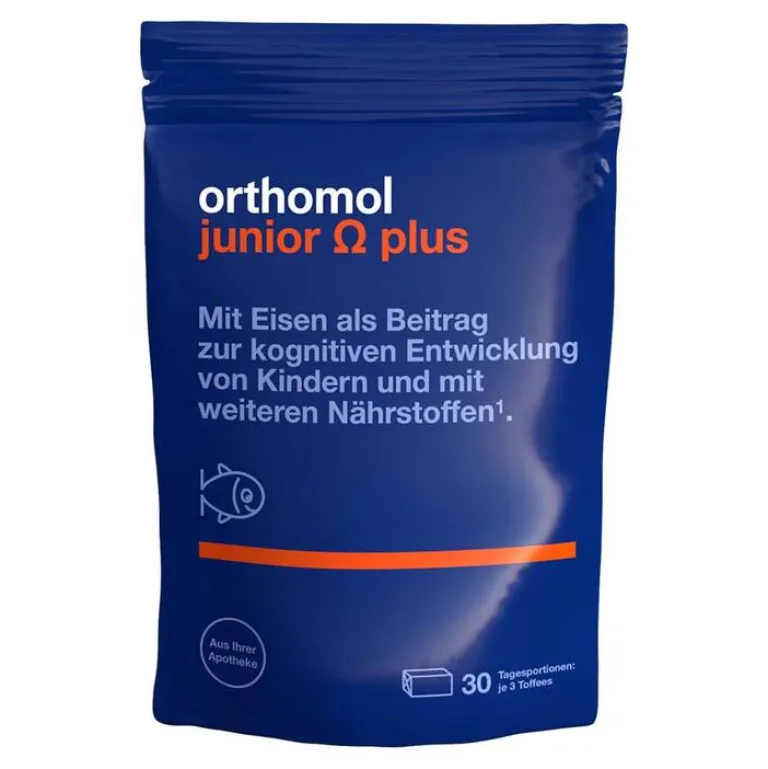 Orthomol Junior Omega plus Kaudragees, 90 St-Kinder Konzentration Und Lernen