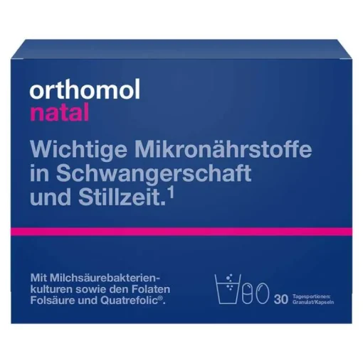 Orthomol Schwangerschaft|Nahrungsergänzung-Natal 30 Beutel Granulat / Kapseln Kombipackung, 1 St