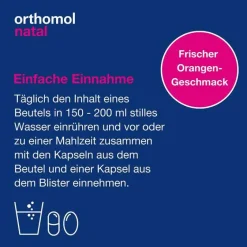 Orthomol Schwangerschaft|Nahrungsergänzung-Natal 30 Beutel Granulat / Kapseln Kombipackung, 1 St
