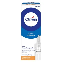 Otriven Nasenspray Kinder|Schnupfen & Nasennebenhöhlen-0,05 % Nasenspray (Dosierspray) ohne Konservierungsstoffe für Kinder, 10 ml