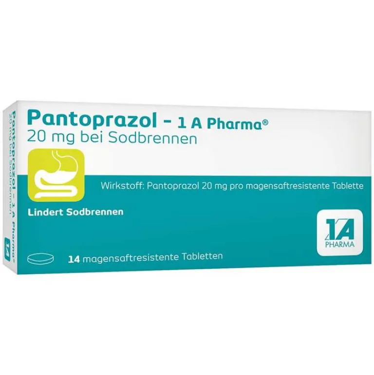 Pantoprazol – 1 A Pharma® 20 mg Zur Behandlung von Sodbrennen, 14 St^1A Pharma