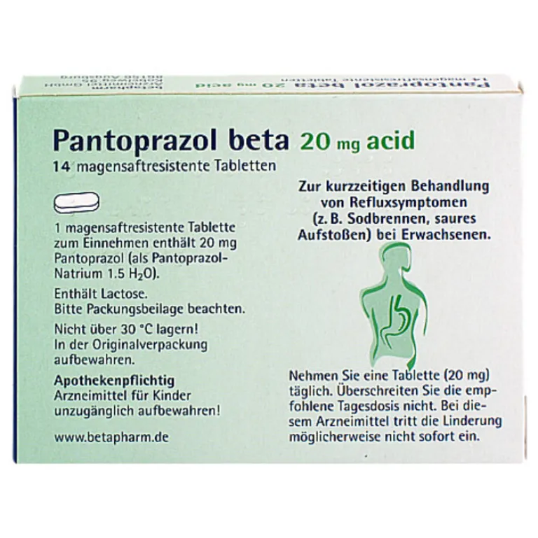 Pantoprazol 20 mg acid magensaftresistent Tabletten, 14 St^Beta Hot