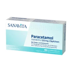 Sanavita Paracetamol|Mittel Gegen Fieber-Paracetamol 125 mg Zäpfchen, 10 St