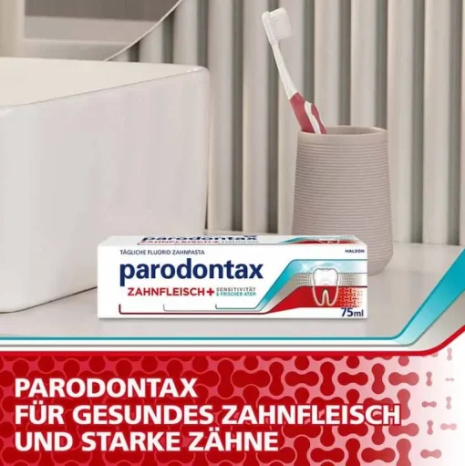Parodontax Zahnfleisch + Sensitivität & frisch.Atem, 75 ml- Zahnpasta & Zahncreme