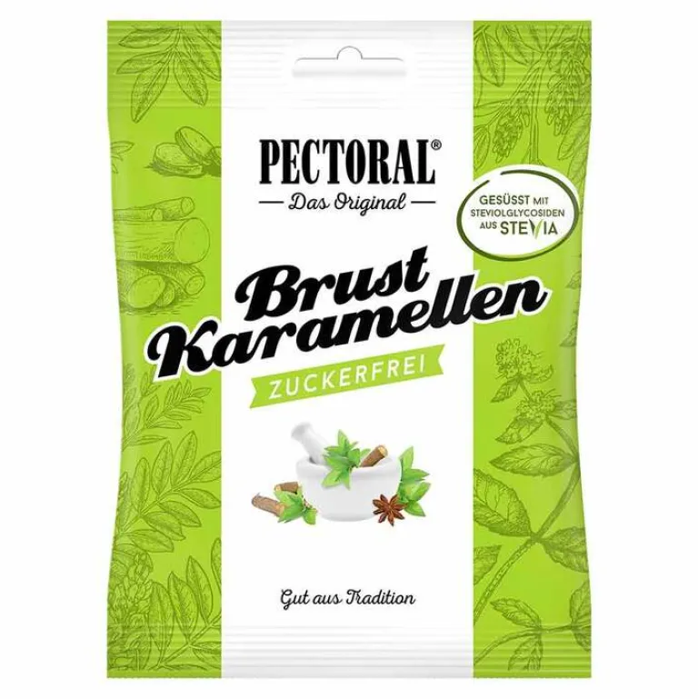 Pectoral Brustkaramellen zuckerfrei, 60 g- Husten & Halsbonbons