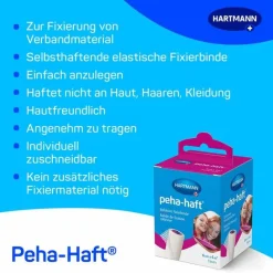 Peha-haft ® Kohäsive Fixierbinde latexfrei 6 cm x 4 m, 1 St- Haft- & Fixierbinden