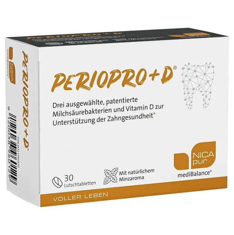 Nicapur Vitamin D (Colecalciferol)|Bakterienkulturen-Periopro + D Lutschtabletten, 30 St
