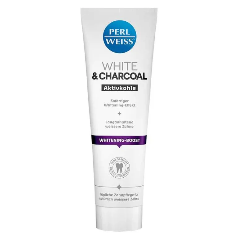 Perlweiss Zahnweiß-White & Charcoal Zahncreme, 75 ml