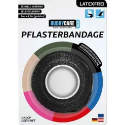 Pflasterbandage latexfrei Med schwarz, 1 St^Buddycare Sale