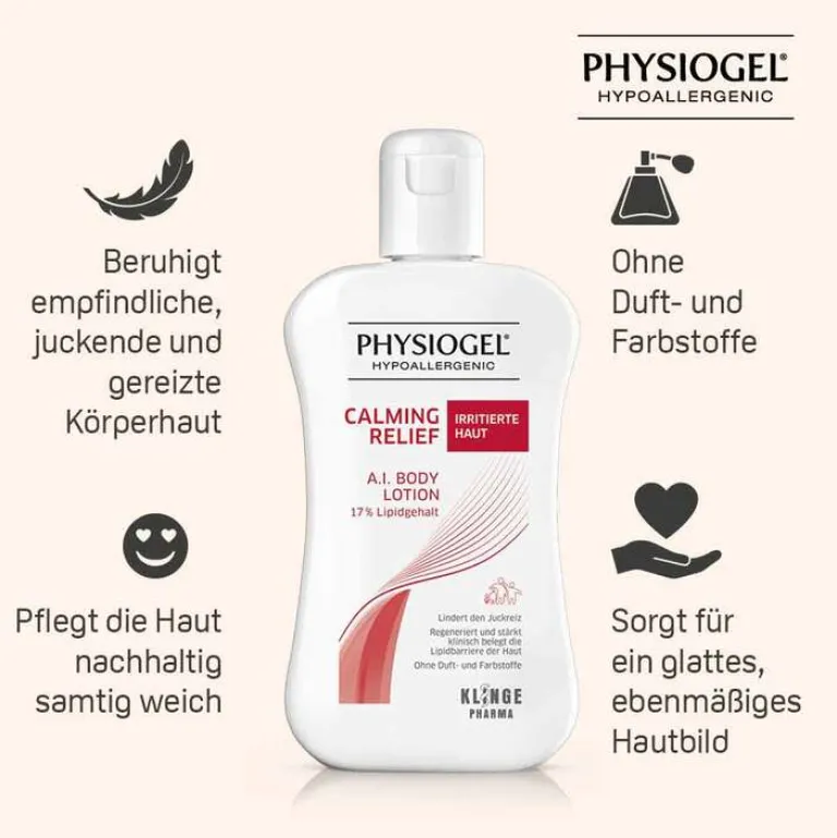 Physiogel Calming Relief A.I. Body Lotion für irritierte Haut, 200 ml- Trockene & Sensible Haut