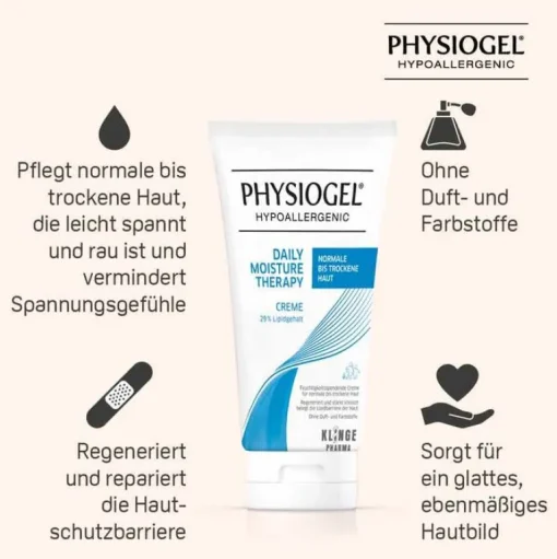 Physiogel Daily Moisture Therapy Creme für normale bis trockene Haut, 150 ml- Trockene & Sensible Haut