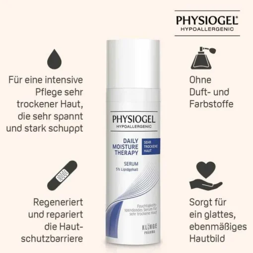 Daily Moisture Therapy für sehr trockene Haut Serum, 30 ml^Physiogel Hot