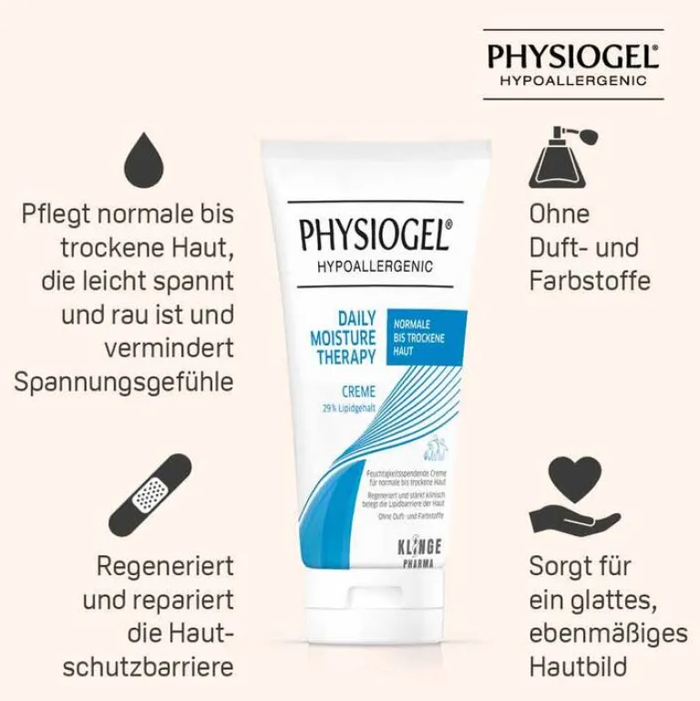 Physiogel Trockene & Sensible Haut-Daily Moisture Therapy Creme für normale bis trockene Haut, 75 ml