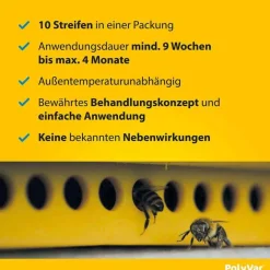 Polyvar Produkte Für Bienenvölker-YELLOW gegen Milben für den Bienenstock, 10 St