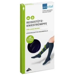 Reisekniestrümpfe Größe 39 - 42 marine Baumwolle, 2 St^Provital
