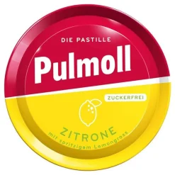 Pulmoll Husten & Halsbonbons-Hustenbonbons Zitrone + Vitamin C (zuckerfrei), 50 g