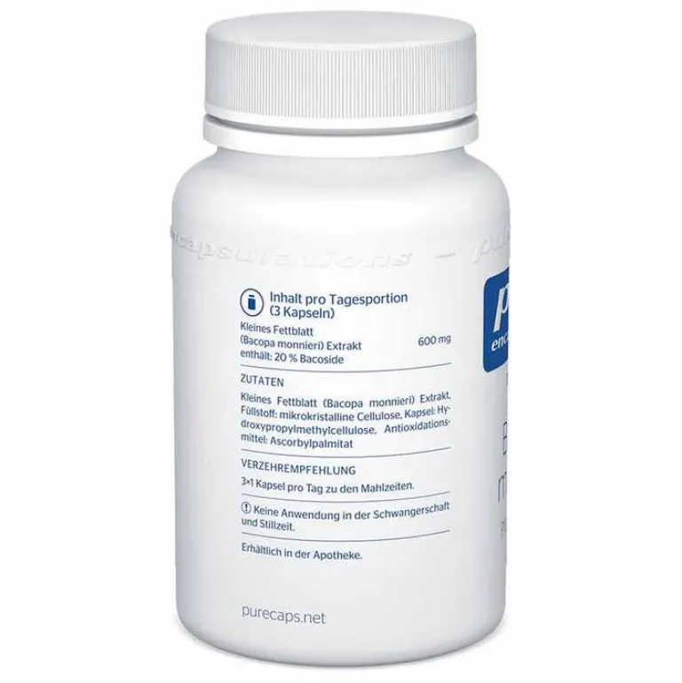 Pure Encapsulations Hirnleistung & Nerven-Bacopa monniera Kapseln, 60 St