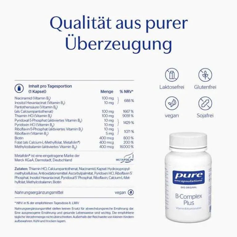 Pure Encapsulations Hirnleistung & Nerven-B-Complex Plus Kapseln, 60 St