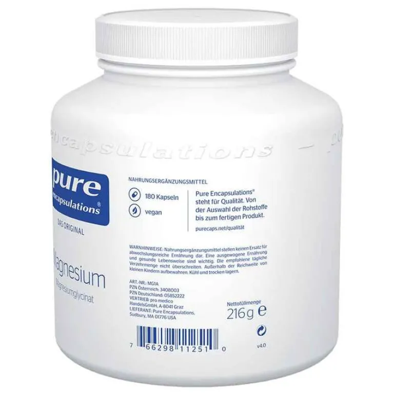 Magnesium Magnesiumglycinat Kapseln, 180 St^Pure Encapsulations Outlet