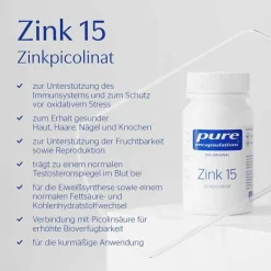 Pure Encapsulations Zink 15 Zinkpicolinat Kapseln, 60 St- Zink