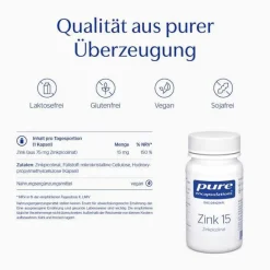 Pure Encapsulations Zink 15 Zinkpicolinat Kapseln, 60 St- Zink