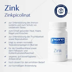 Pure Encapsulations Zink Zinkpicolinat Kapseln, 180 St- Zink
